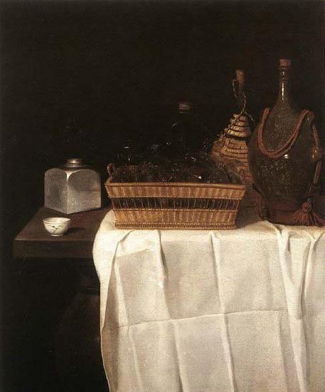 Sebastian Stoskopff Still-Life with Glasses and Bottles